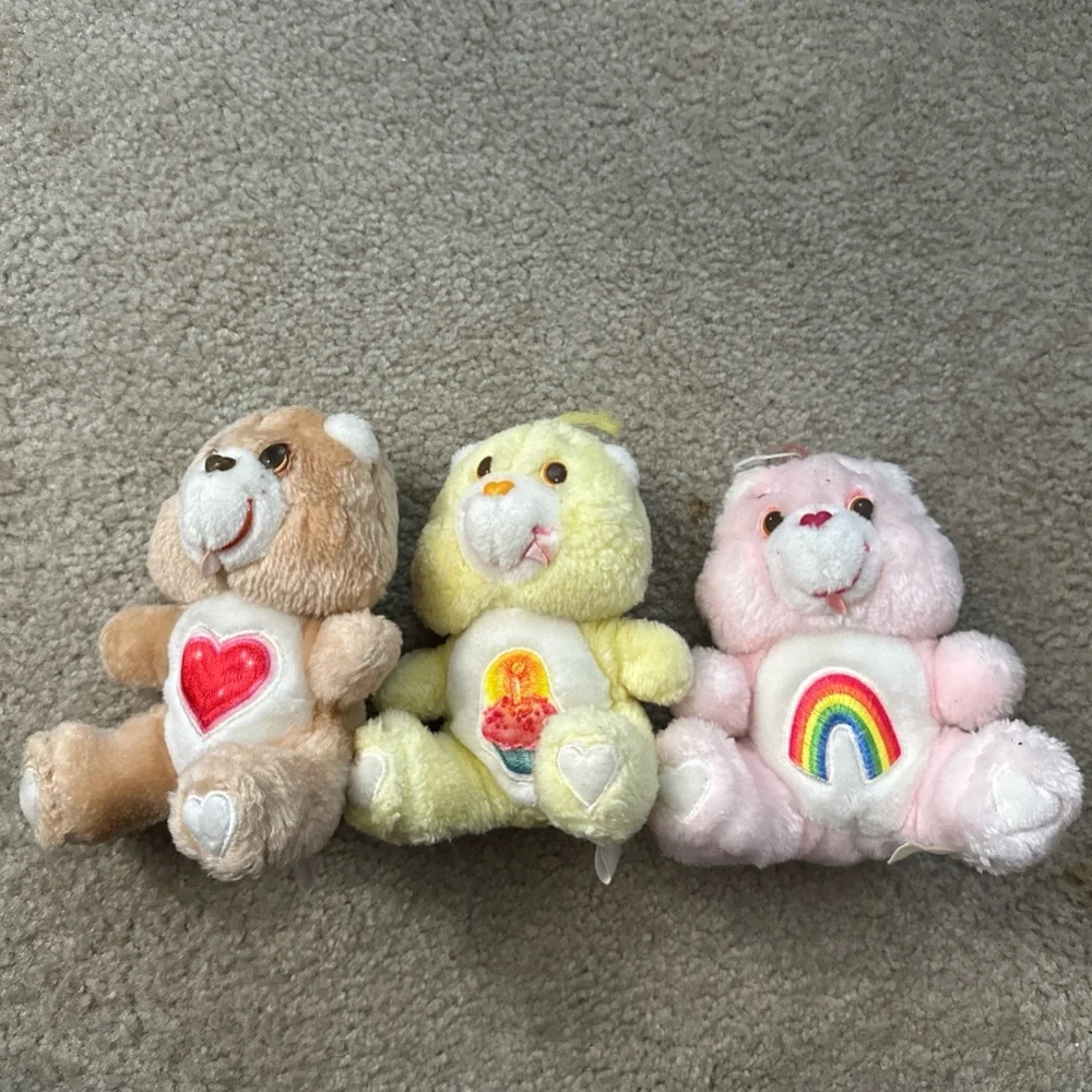Vintage 1980s Care Bears LOT of 3 Kenner 6” Plush Stuffed Animals Birthday - Picture 1 of 10